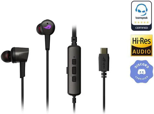 Main image of ASUS ROG CETRA II in-Ear Gaming Headphoness with noise suppression microphone, Active Noise Cancelation (ANC), Aura Sync RGB lighting, and USB-C connector