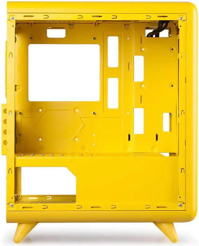 Alt view image 6 of 7 - CORN Cute Lucky Koala M-ATX/iTX Yellow Gaming Computer Case with Buttom RGB Strip PC Case Support 240 Liquid Cooler