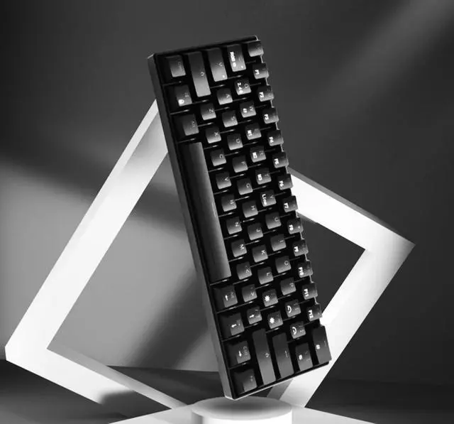 Alt view image 3 of 3 - CORN Wireless/USB Wired/Bluetooth Mechanical Keyboard 61 Keys White LED Backlit Blue Switch Gaming Keyboard for Gaming and Office, Compatible for Mac/PC/Laptop-Black