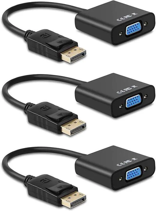 Main image of CORN Display Port to VGA Display Port DP Male To VGA Female Cable Adapter Converter Hot Sale-3 Pack