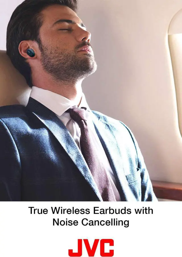 Alt view image 2 of 6 - jvc haa50tb truly wireless earbuds noise cancelling earbuds with memory foam earpieces, 32h battery life with charging case, to