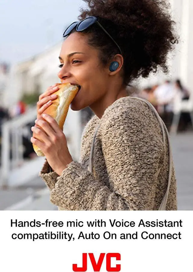 Alt view image 5 of 6 - jvc haa50tb truly wireless earbuds noise cancelling earbuds with memory foam earpieces, 32h battery life with charging case, to