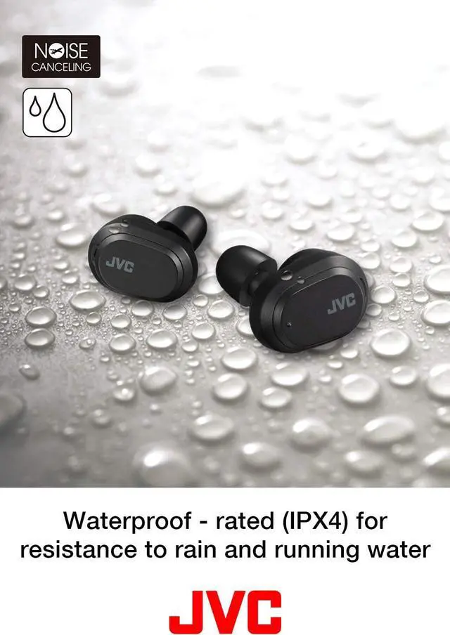 Alt view image 4 of 6 - jvc haa50tb truly wireless earbuds noise cancelling earbuds with memory foam earpieces, 32h battery life with charging case, to