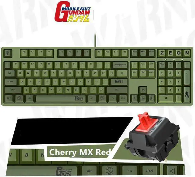 Alt view image 2 of 2 - iKBC X GUNDAM ZAKU Limited Version Cherry MX Red USB Wired Mechanical Two Gaming Keyboards