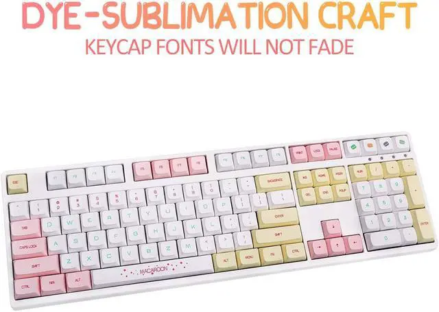 Alt view image 3 of 6 - Corn PBT 146 Key XDA Profile DYE-SUB Keycap Macaron Personalized Theme Keycap for Cherry Mx Switch Mechanical Keyboard
