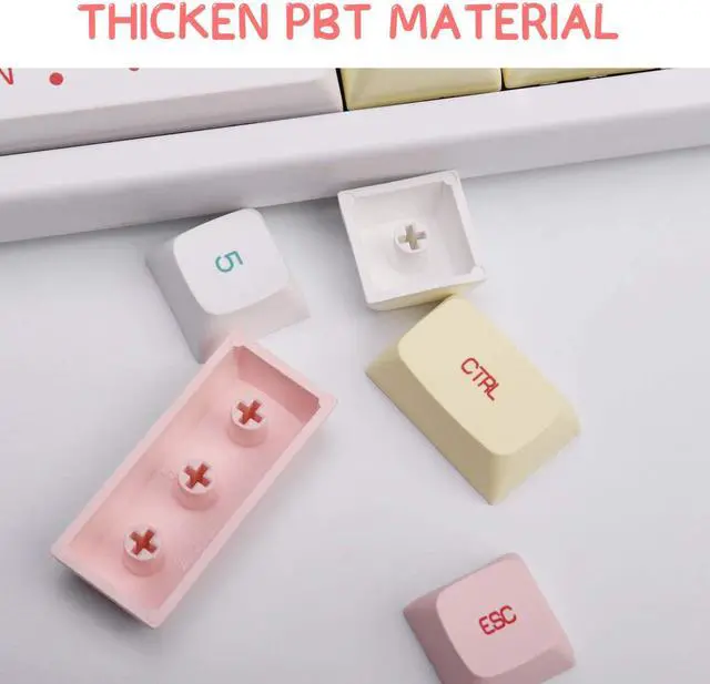 Alt view image 4 of 6 - Corn PBT 146 Key XDA Profile DYE-SUB Keycap Macaron Personalized Theme Keycap for Cherry Mx Switch Mechanical Keyboard