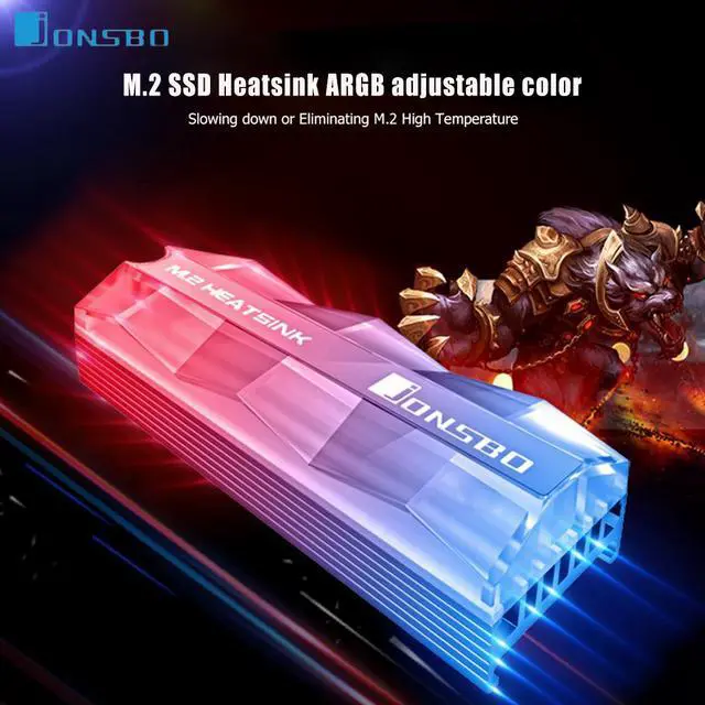 Alt view image 4 of 4 - CORN M.2 SSD heat sink aluminum ARGB color adjustable M.2 nvme heat sink ngff 2280 hard drive solid state radiator