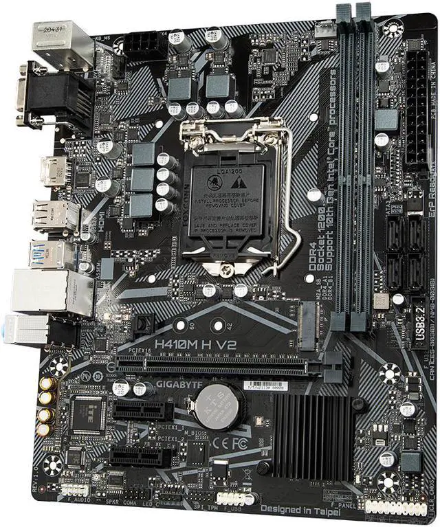 Alt view image 2 of 5 - GIGABYTE H410M H V2 Durable Motherboard with Intel® GbE LAN, Anti-Sulfur Resistor, Smart Fan 5