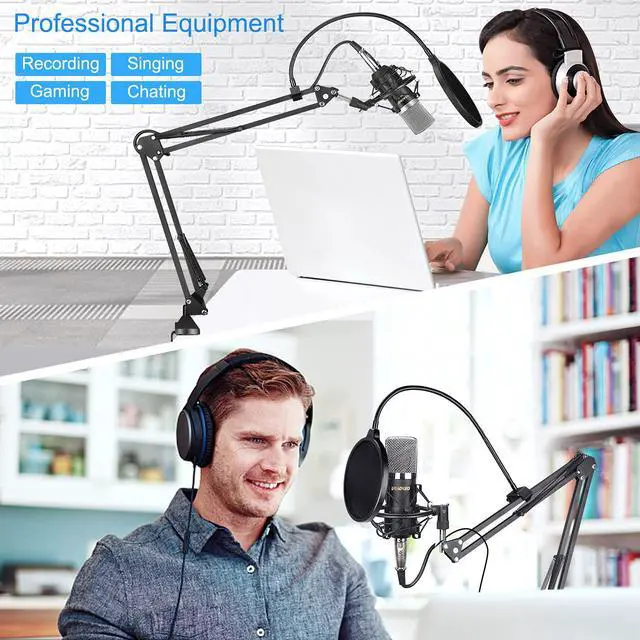 Alt view image 6 of 7 - Aokeo AK-35 Microphone Stand Desk Adjustable Compact Microphone Suspension Boom Scissor Arm Stand For Blue Yeti,Blue Snowball iCE, Professional Streaming, Voice-Over, Recording, Games