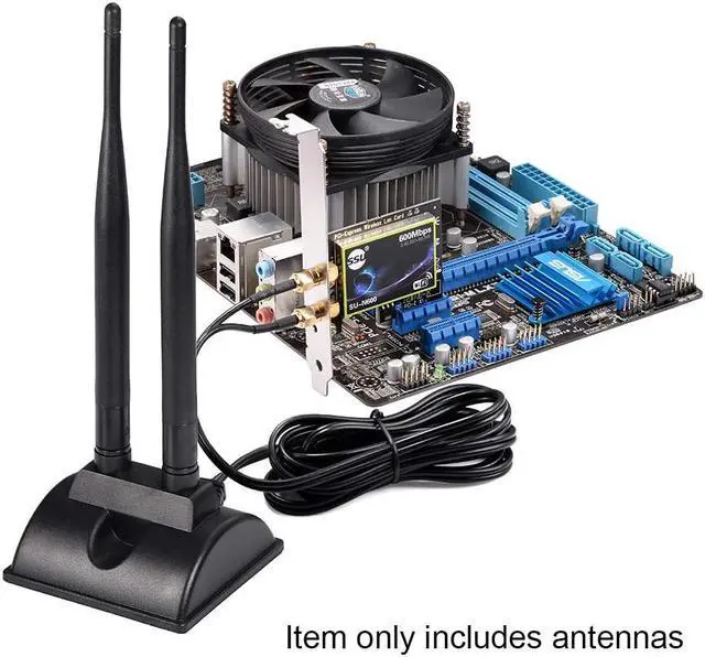 Alt view image 6 of 6 - CORN 2.4GHz 5GHz Dual Band 6dBi WiFi Antenna, Omni SMA WiFi Antenna Magnetic Base with 6.5ft Extension Cable