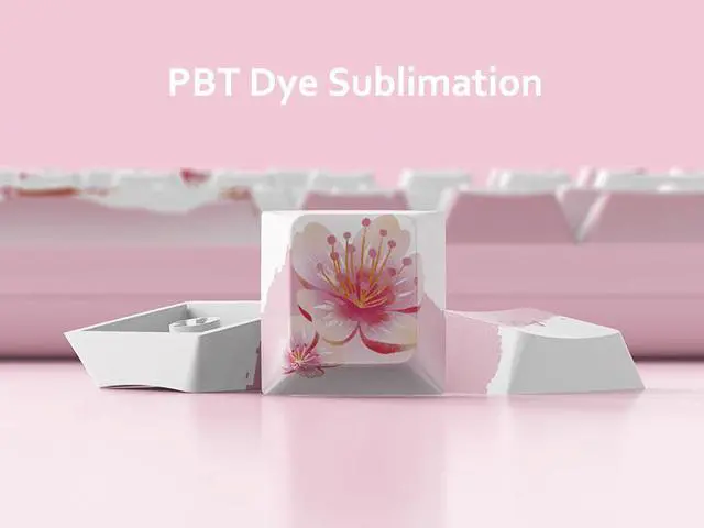 Alt view image 2 of 6 - Fuji Sakura PBT Keycaps Set for MX Switches Mechanical Keyboard Fullsize, Tenkeyless, Winkeyless, 75%, 65%, 60% Keyboard (OEM-108KEY)