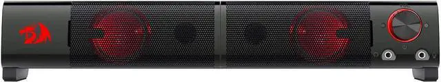 Alt view image 2 of 7 - GS550 Orpheus PC Gaming Speakers, 2.0 Channel Stereo Desktop Computer Sound Bar with Compact Maneuverable Size, Headphone Jack, Quality Bass and Decent Red Backlit, USB Powered w/ 3.5mm Cable