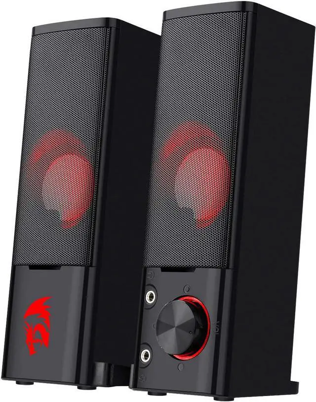 Main image of GS550 Orpheus PC Gaming Speakers, 2.0 Channel Stereo Desktop Computer Sound Bar with Compact Maneuverable Size, Headphone Jack, Quality Bass and Decent Red Backlit, USB Powered w/ 3.5mm Cable