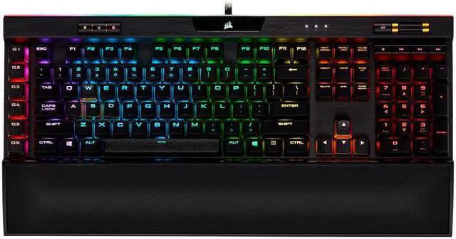 Alt view image 2 of 7 - Corsair K95 RGB PLATINUM SE Mechanical Gaming Keyboard, Cherry MX Silver, Backlit RGB LED, 6 Programmable Macro Keys,Dedicated Media Key,Detachable Palm Rest Included
