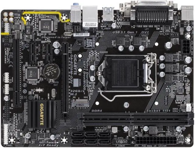 Alt view image 3 of 4 - GIGABYTE GA-B250M-D3V Motherboard, Supports 7th/ 6th Generation Intel® Core™ Processors