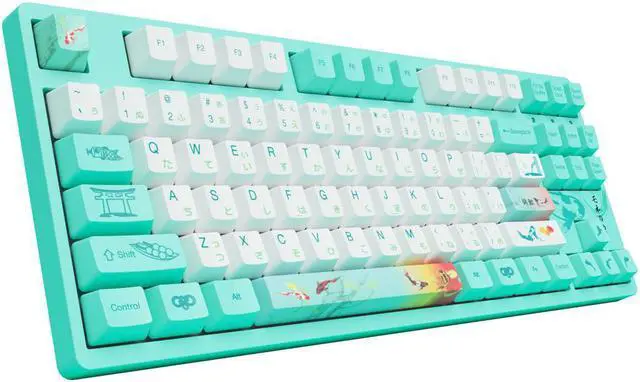 Alt view image 2 of 3 - CORN 87keys Monet’s Pond TKL Gaming Mechanical Keyboard Double Shot Five-Side Dye Sub PBT Keycaps NKRO Detachable USB Type-C with Japanese Hiragana Gateron Orange