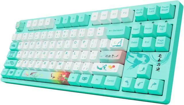 Main image of CORN 87keys Monet’s Pond TKL Gaming Mechanical Keyboard Double Shot Five-Side Dye Sub PBT Keycaps NKRO Detachable USB Type-C with Japanese Hiragana Gateron Orange