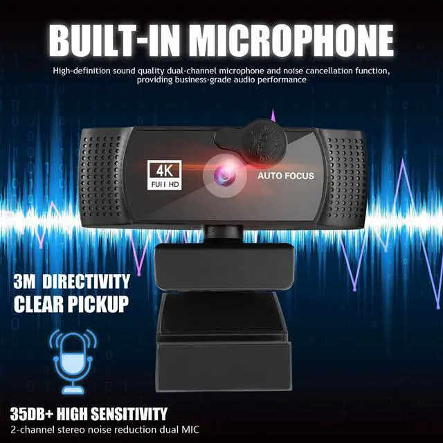 Alt view image 4 of 7 - 4k Auto-focus Computer Camera HD Web USB Webcam