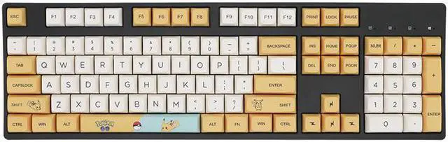 Alt view image 4 of 7 - Corn PBT XDA Profile 139 Keys Keycaps Dye Sublimation ANSI Layout Pikachu Theme Keycaps for Mechanical Gaming Keyboard Cherry MX Switches (Keycaps Only)