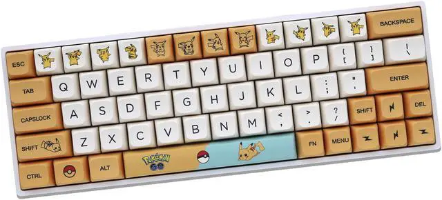 Alt view image 5 of 7 - Corn PBT XDA Profile 139 Keys Keycaps Dye Sublimation ANSI Layout Pikachu Theme Keycaps for Mechanical Gaming Keyboard Cherry MX Switches (Keycaps Only)