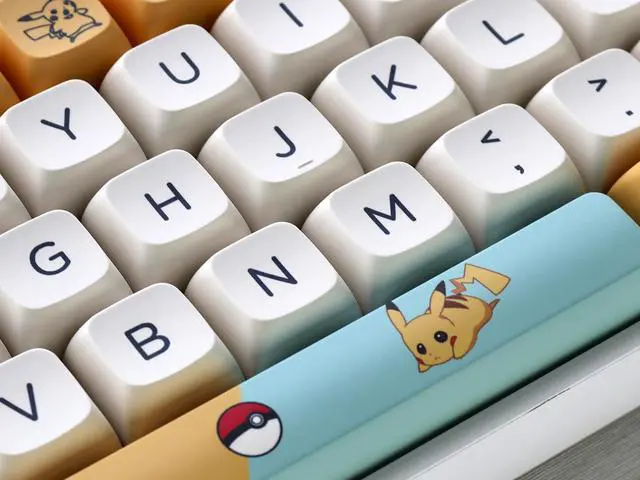 Alt view image 3 of 7 - Corn PBT XDA Profile 139 Keys Keycaps Dye Sublimation ANSI Layout Pikachu Theme Keycaps for Mechanical Gaming Keyboard Cherry MX Switches (Keycaps Only)