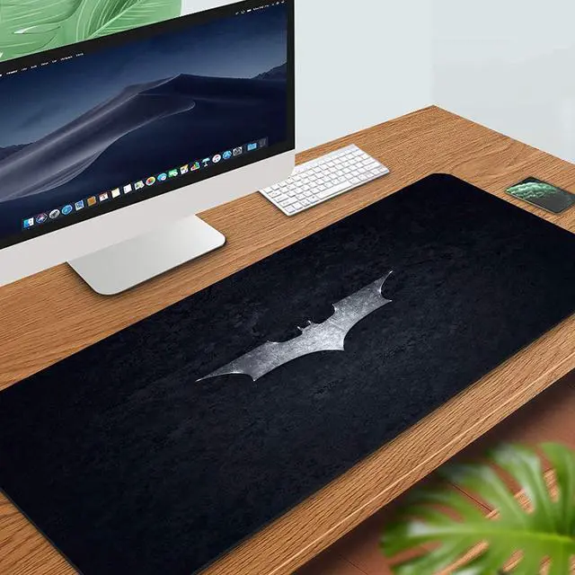 Alt view image 6 of 6 - Corn 31.5x11.8 Inch Black BAT Logo Long Extended Large Gaming Mouse Pad with Stitched Edges Computer Keyboard Mouse Mat Desk Pad