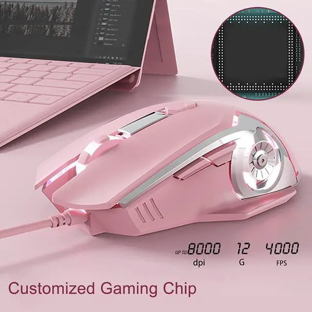 Main image of CORN Pink Mechanical Gaming Keyboard and Mouse Combo, Mixed Coloer Lighting,104 Keys PC Red Switch Keyboard and Adjustable DPI Mouse for Windows 2000/XP/7/8/10&MAC