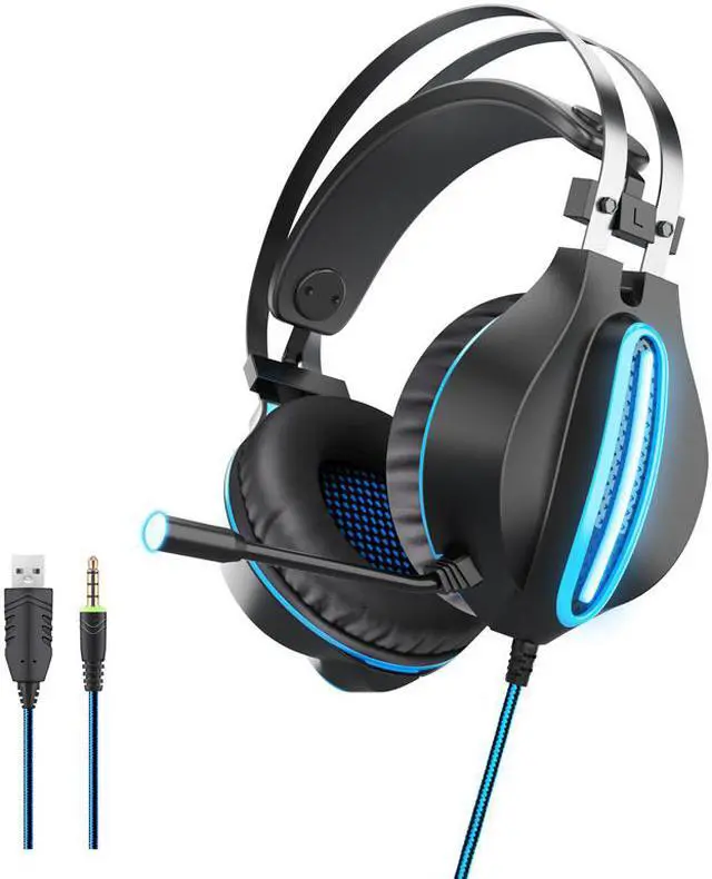 Main image of CORN GT62 Wired Gaming Headset 3.5mm Jack 50mm Bass Stereo Sound LED Light E-sport Headphone with Mic for PS3/4 Computer PC Gamer