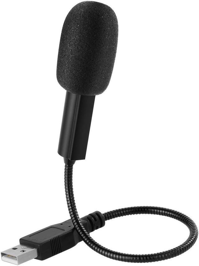 Mini USB Microphone for Laptop and Desktop Computer, with Gooseneck &  Universal USB Sound Card, Compatible with PC and Mac, Plug & Play, Ideal