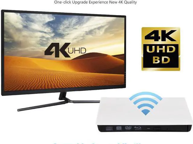 Alt view image 5 of 6 - Corn Premium External USB 3.0 UHD 4K Blu-Ray Burner Super Drive for Desktop, Notebook,MAC (White)