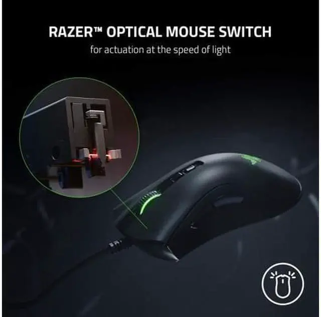 Alt view image 2 of 6 - Razer DeathAdder v2 Gaming Mouse: 20K DPI Optical Sensor - Fastest Gaming Mouse Switch - Chroma RGB Lighting - 8 Programmable Buttons - Rubberized Side Grips - Classic Black