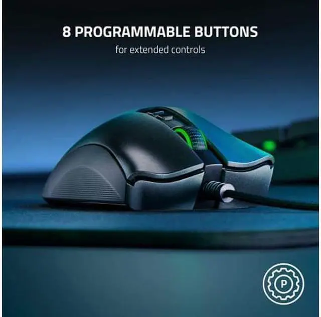 Alt view image 3 of 6 - Razer DeathAdder v2 Gaming Mouse: 20K DPI Optical Sensor - Fastest Gaming Mouse Switch - Chroma RGB Lighting - 8 Programmable Buttons - Rubberized Side Grips - Classic Black