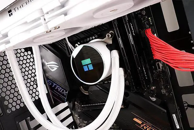 Alt view image 6 of 7 - Thermalright Frozen Magic 240 SCENIC(White)CPU Water Cooling Radiator, Copper Mirror Base, ARGB Metal Cooling Head, 120mm TL-C12 Pro Silent Fan, Suitable for Intel AMD PC Water Cooling Syste