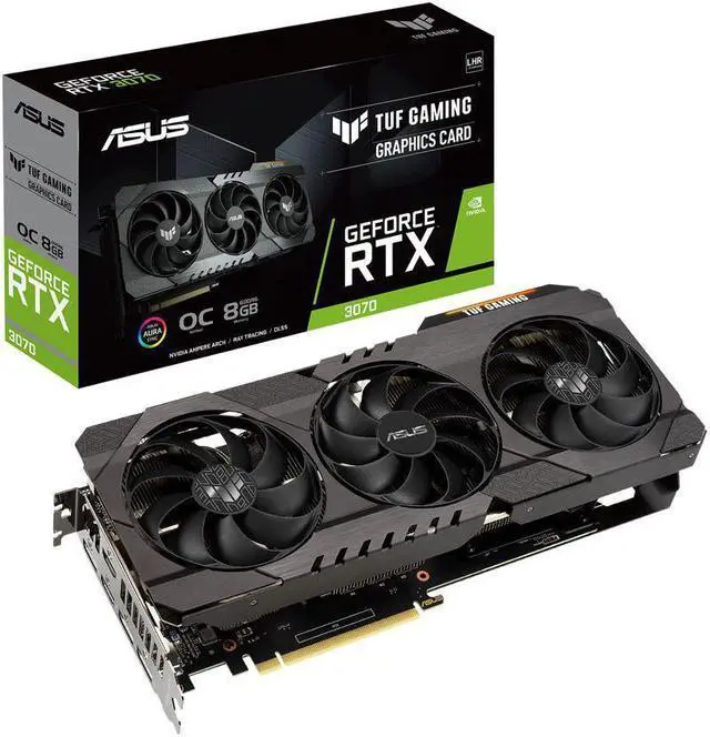 Alt view image 7 of 7 - ASUS TUF-RTX3070-O8G-V2-GAMING (LHR) Video Card,8GB 256-bit GDDR6 PCI Express 4.0 x16,1845MHz Core Frequency,DisplayPort 1.4a *3,HDMI 2.1*2