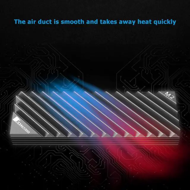 Alt view image 4 of 6 - M.2 Solid-State Hard Drive Cooler, NVME Hard Drive 2280, With Cooling Pad M.2 All-Aluminum Cooler (Gray)