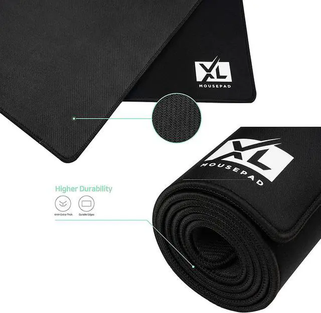 Alt view image 3 of 7 - 3XL Huge Mouse Pads Oversized (48''x24'') - Extra Large Gaming XXXL Mousepad for Full Desk - Super Thick Nonslip Rubber Base and Waterproof Desktop Keyboard Extended Mouse Mat (Black, XXX-Large)