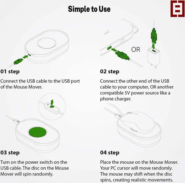 Alt view image 6 of 6 - Beautiful Mouse Mover, Jiggler, Keeps PC Active, Undetectable, No Software, Moves Mouse Randomly Automatically, Texas Born, with US and Imported Parts - Lava