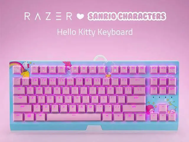 Alt view image 2 of 7 - HelloKitty I SANRIO Pink Wired Keyboard Exclusive 87 Key Backlit Mechanical Keyboard