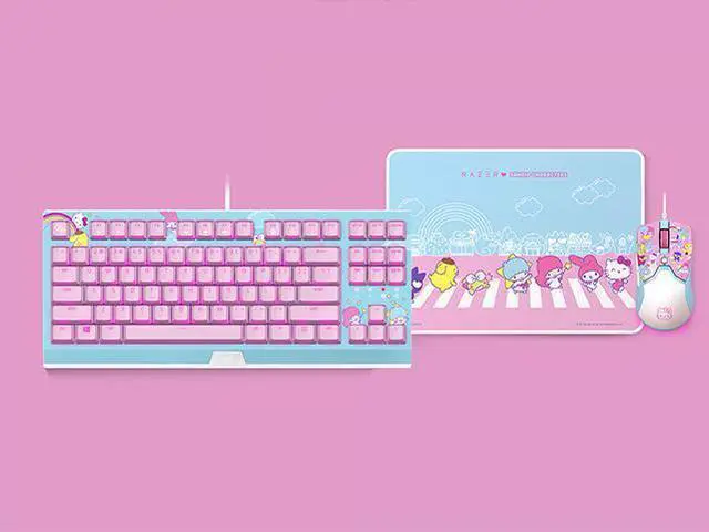 Alt view image 3 of 7 - HelloKitty I SANRIO Pink Wired Keyboard Exclusive 87 Key Backlit Mechanical Keyboard