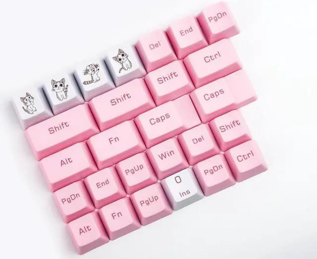 Alt view image 4 of 7 - Corn 131 PBT Dye Sublimation Keycaps OEM Profile Cheese Cat Theme Keycap Set For 61/64/68/84/87/96/104/108 Mechanical Keyboard - Keycaps Only