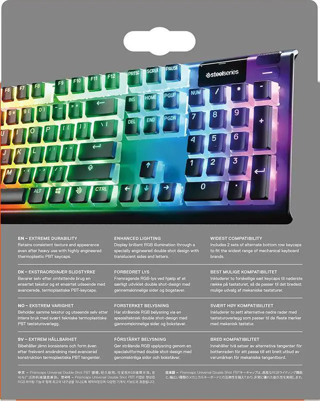 Alt view image 4 of 4 - SteelSeries PRISMCAPS - Double Shot Pudding-Style Keycaps - Durable PBT Thermoplastic - Compatible with a Wide Range of Mechanical Keyboards - Black