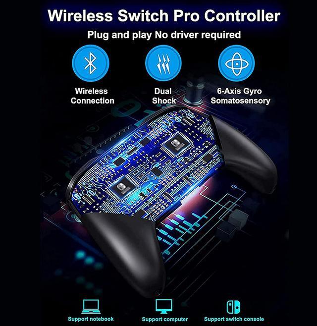 Alt view image 6 of 7 - Wireless Switch Controller for Nintendo Switch, Remote Pro Controller Gamepad CORN Joystick for Switch Pro Console, Supports Gyro Axis, Adjustable Turbo and Dual Vibration (Non Offical)