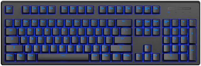 Main image of Rapoo V808 Real Standard Wired Blue LED Backlight Mechanical Gaming Keyboard, Ergonomic Design for Both Gaming and Office Use-104 Keys,PBT Keycaps,Black,Red Switch