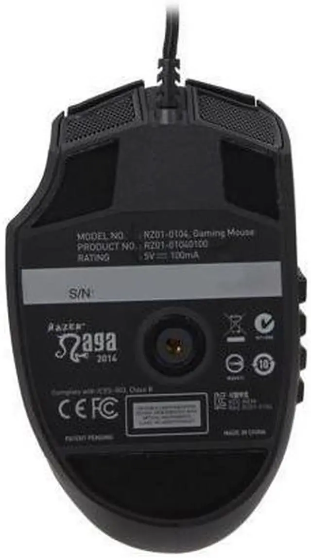 Alt view image 3 of 6 - Naga 2014 Black 19 Buttons Tilt Wheel USB Wired Laser 8200 dpi Expert MMO Gaming Mouse