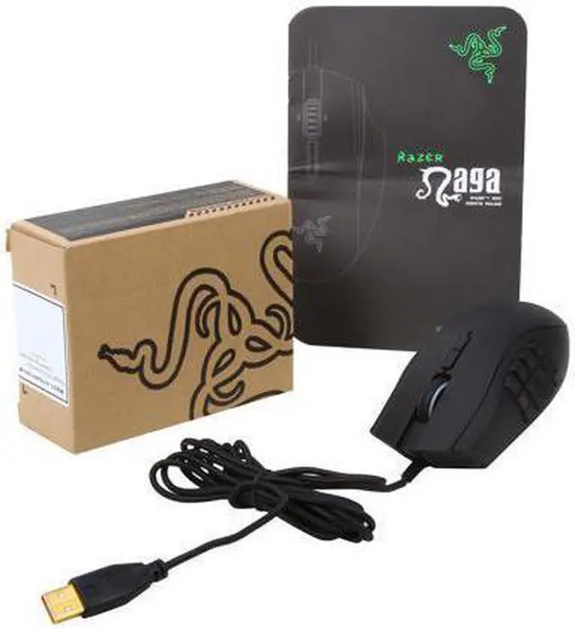 Alt view image 5 of 6 - Naga 2014 Black 19 Buttons Tilt Wheel USB Wired Laser 8200 dpi Expert MMO Gaming Mouse