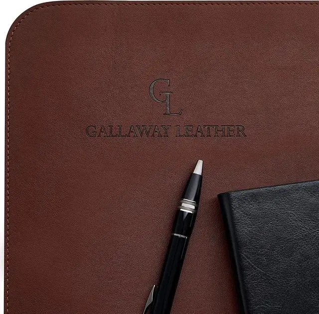 Alt view image 5 of 7 - Leather Desk Pad – 36 x 17 inch - Desk Mat Home Office Desk Accessories Desktop Protector XXL Mouse Pad Writing Desk Blotter (Dark Brown)