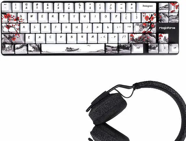 Alt view image 7 of 7 - Keycaps 71 Set for Gaming Mechanical Keyboard, Custom PBT OEM Profile Key caps Japanese Style with Keycap Puller for Cherry MX 71/61 60 Percent Keyboard(Plum Blossom)