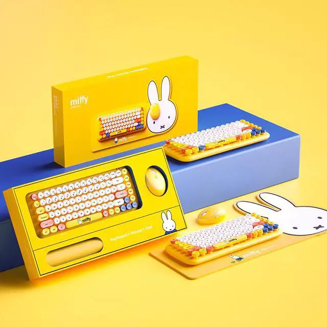 Alt view image 4 of 4 - Miffy Wireless Usb Keyboard Game for Laptop Notebook Keyboard and Mouse Combination Wireless Keyboard Set for Mac Desktop PC