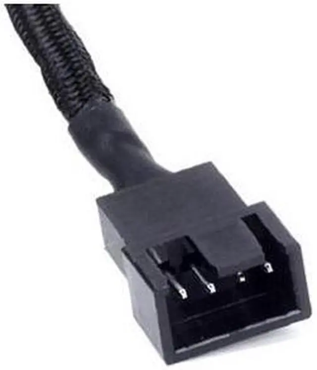 Alt view image 4 of 7 - SilverStone All Black Sleeved 1-to-2 Sleeved PWM Fan Splitter Cable (CPF01)