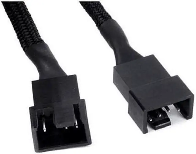 Alt view image 3 of 7 - SilverStone All Black Sleeved 1-to-2 Sleeved PWM Fan Splitter Cable (CPF01)